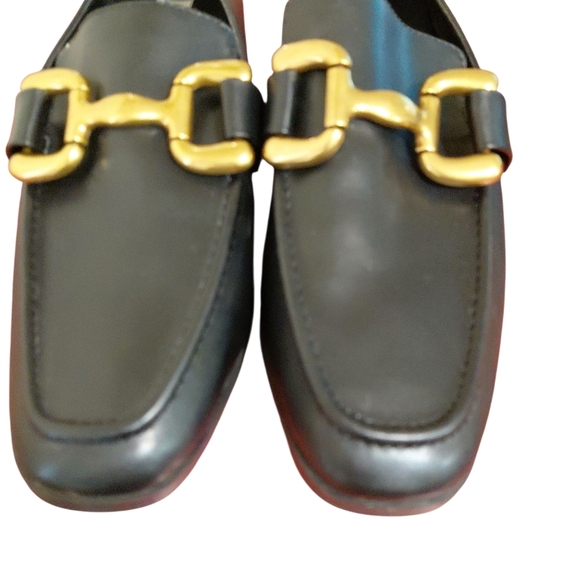 MIA Black Horse Bit Loafer Wonen's Black Square Toe Flat Size 9.58 - Picture 3 of 10